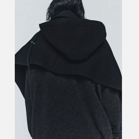 Zara Black Oversized Coat - Picture 7 of 13